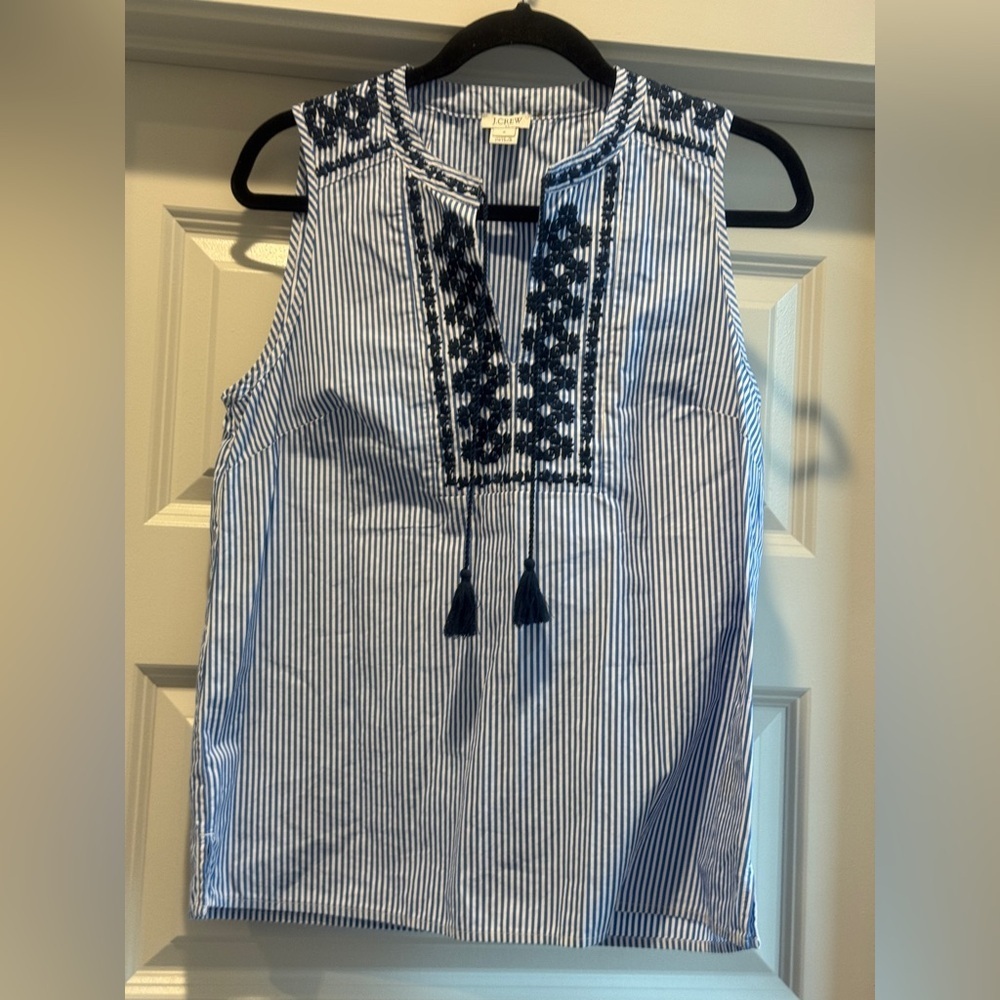 J. Crew Blue and White Striped Shirt‎